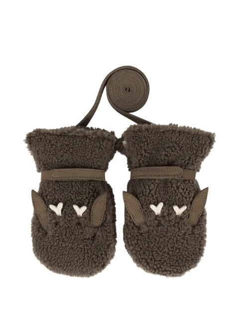 Donsje Richy animal-detail touch-strap mittens
