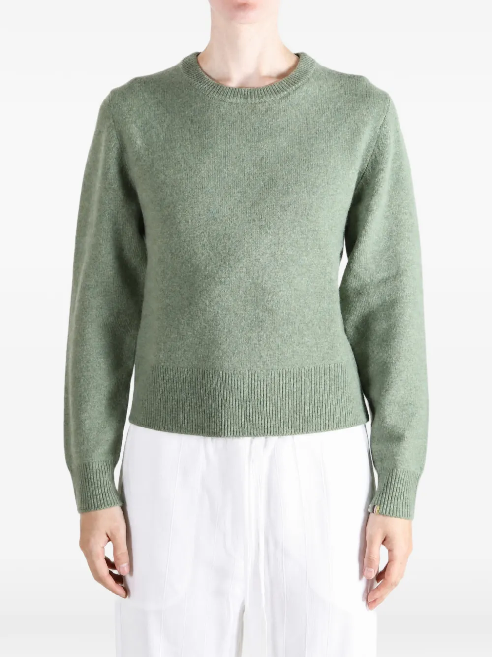 extreme cashmere Nº430 Jeanne trui met raglanmouwen en ronde hals Groen