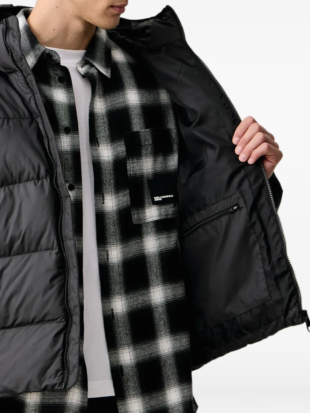 adidas Regen quilted hooded jacket Zwart