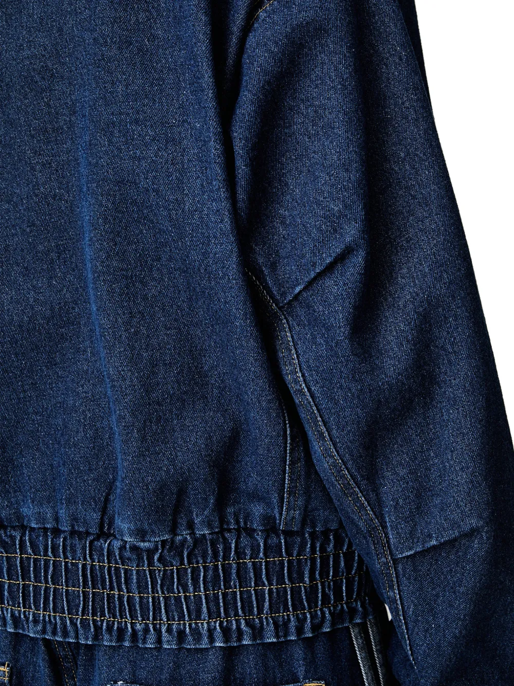 adidas stadium washed-denim loose-fit jacket Blauw