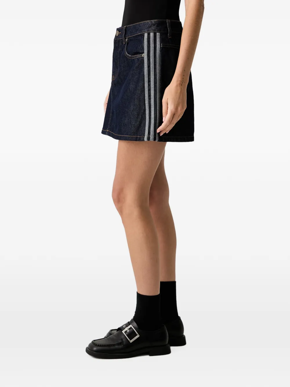 adidas 3-Stripes logo-patch mini skirt Blauw