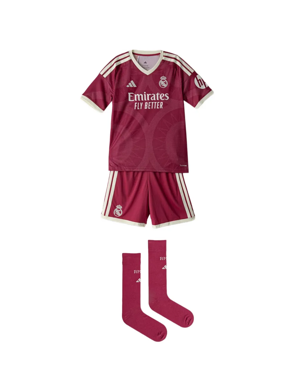 adidas Kids Real Madrid 26/27 Third Kit logo-embroidered striped-detail set - Rosso