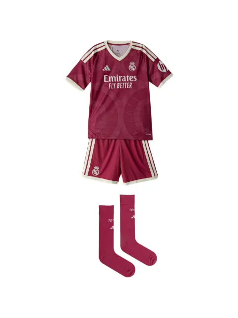 adidas Kids Real Madrid 26/27 Third Kit logo-embroidered striped-detail set