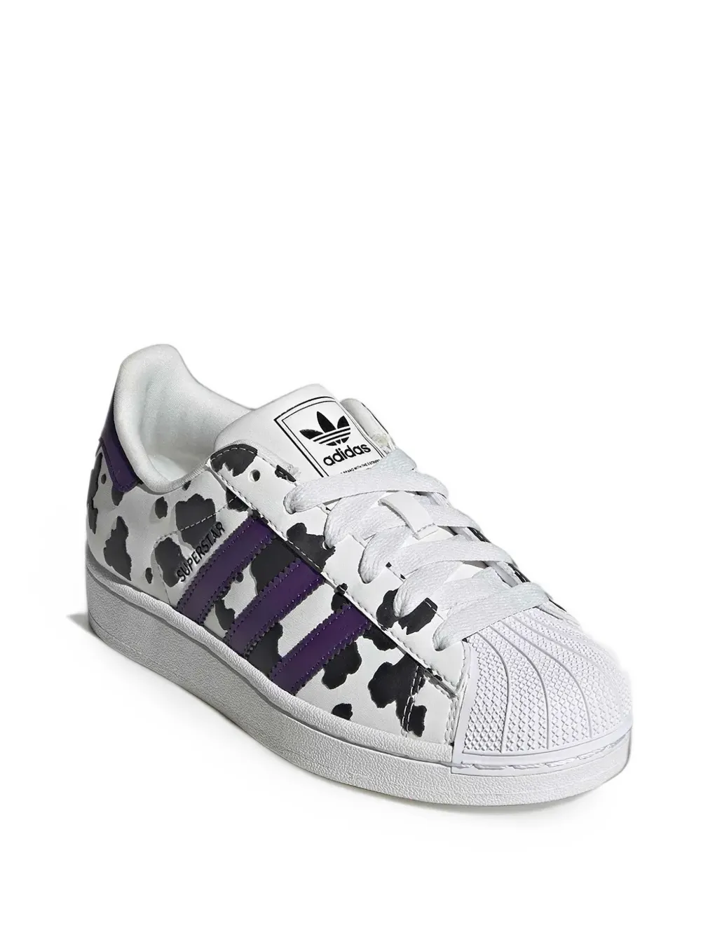 adidas Kids Superstar II cow-print sneakers - Bianco