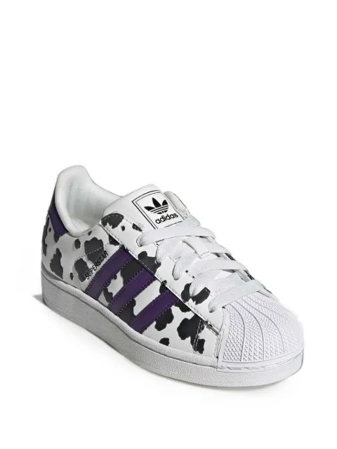 adidas Kids Superstar II cow-print sneakers