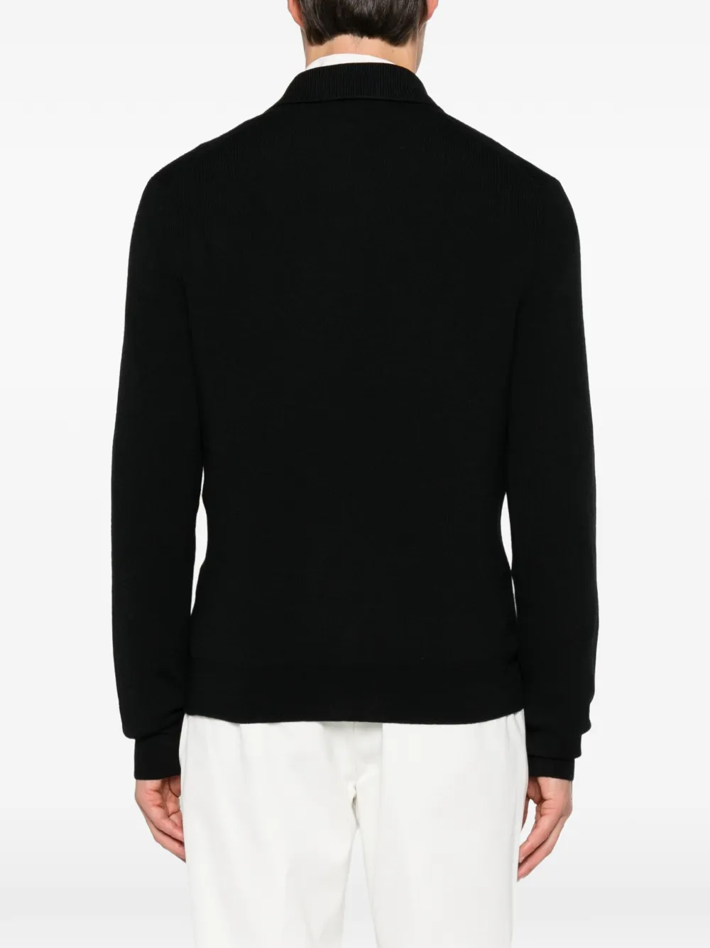 Tagliatore Zayn virgin wool polo sweater Zwart