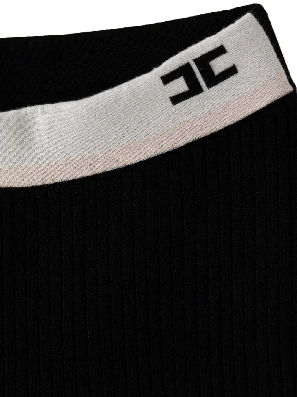 Elisabetta Franchi Kids Geribbelde trainingsbroek met logo-tailleband Zwart