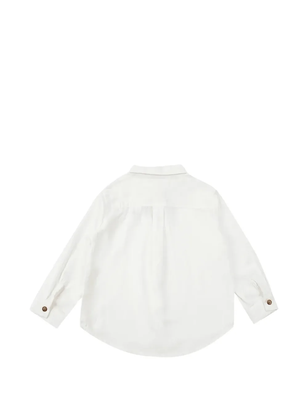 Donsje Chee shirt met button-downkraag en geborduurd logo Wit