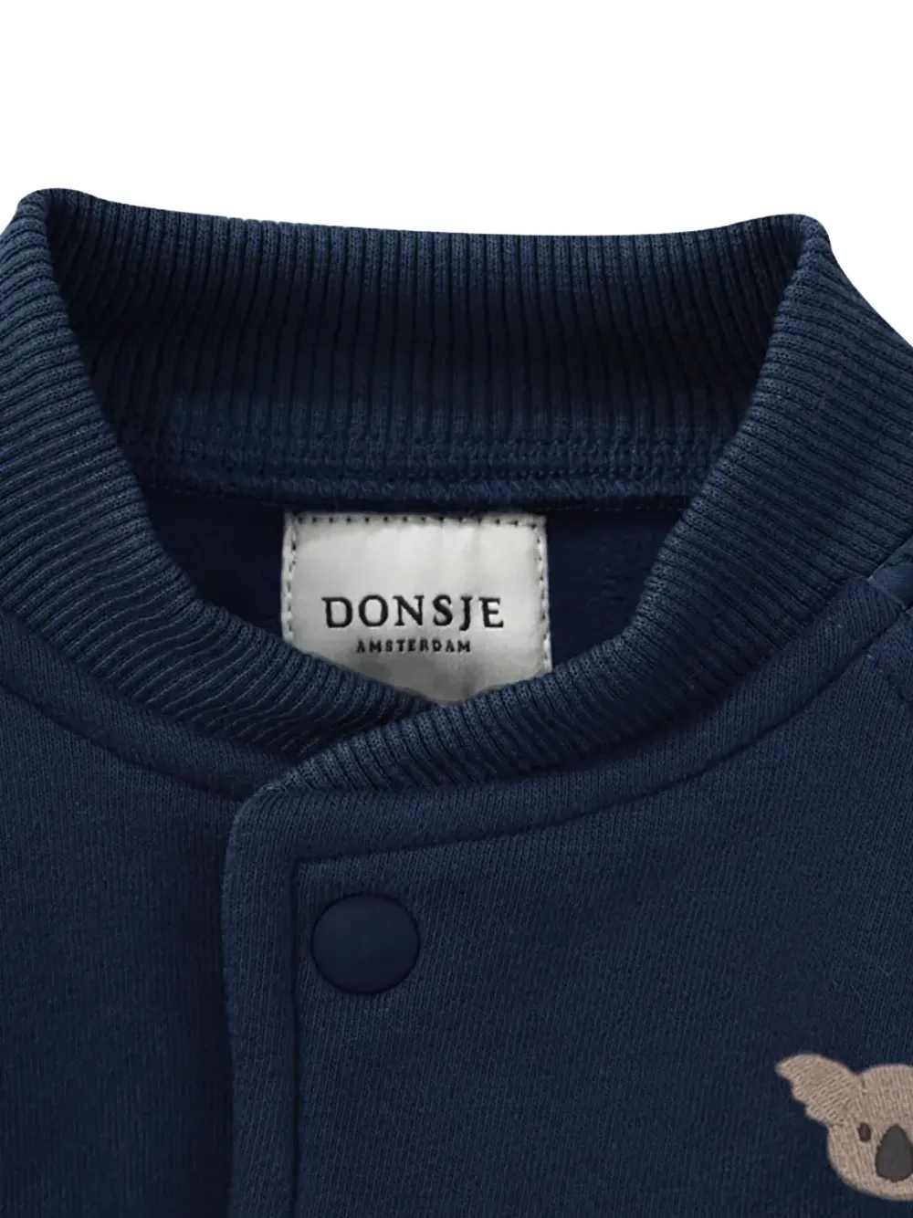 Donsje Noal jack met gewatteerde mouwen en koala-patch Blauw