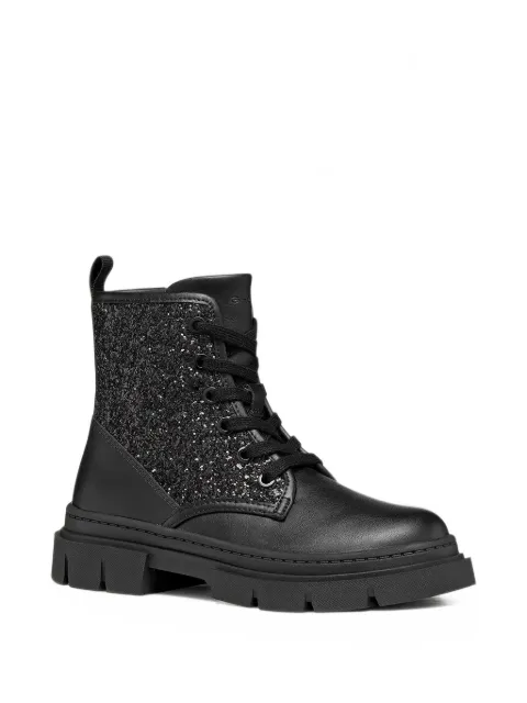 Geox Kids Karsyn glitter-panelled chunky boots