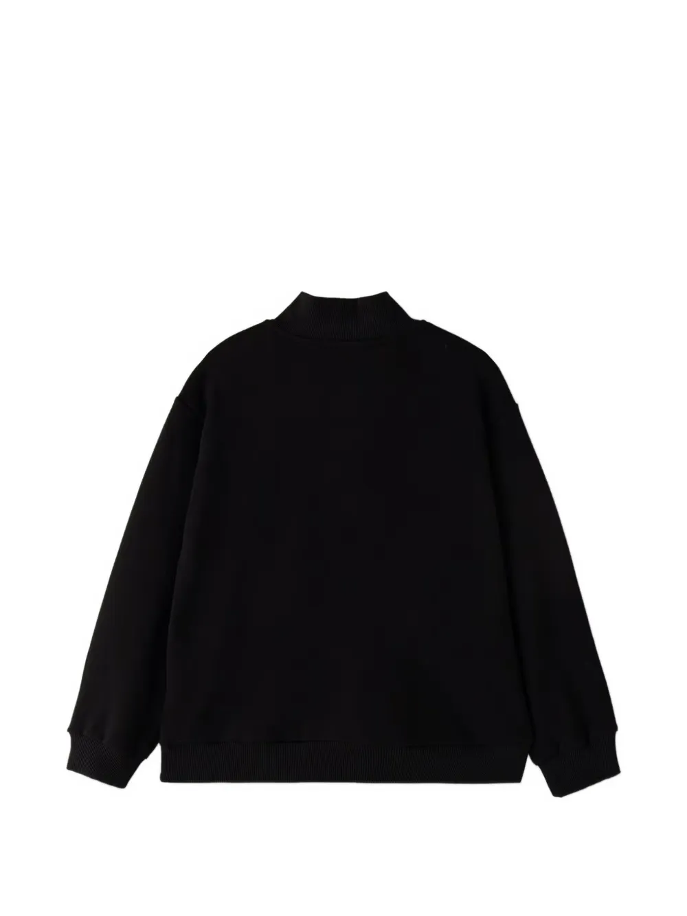 Elisabetta Franchi Kids Sweater met halve rits en geborduurd logo Zwart