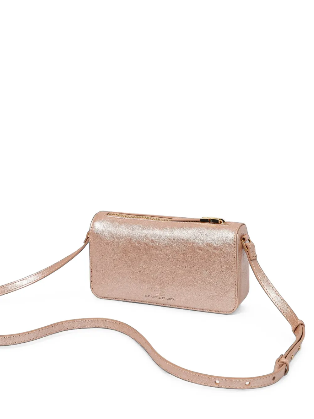 Elisabetta Franchi Kids Metallic schoudertas met logo-reliëf Roze