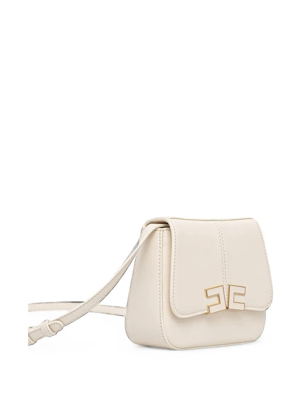 Elisabetta Franchi Kids Schoudertas met logoplakkaat Beige