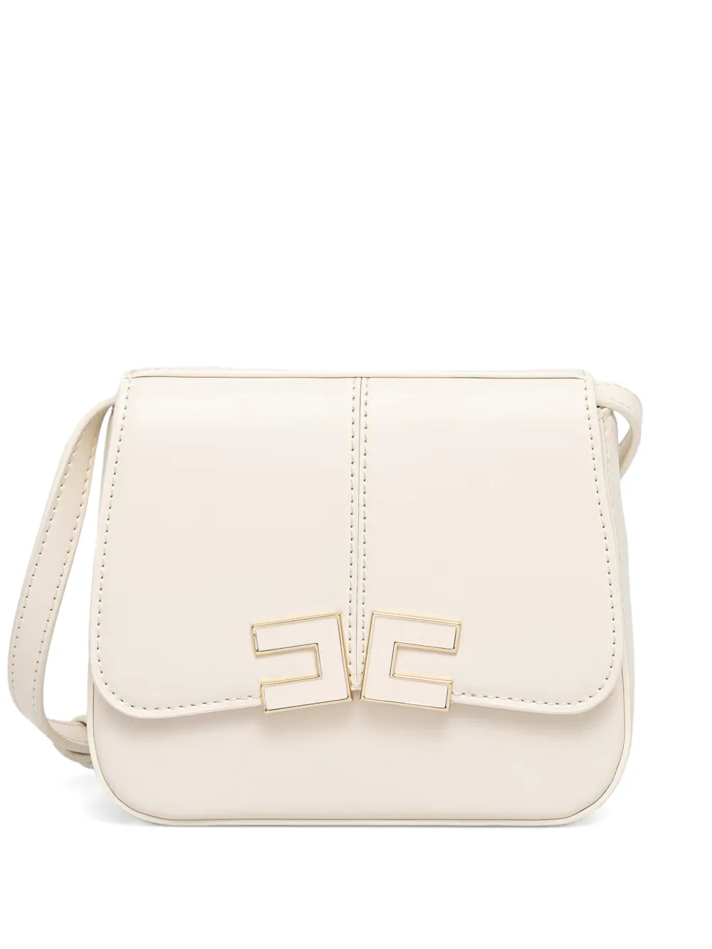 Elisabetta Franchi Kids logo-plaque shoulder bag - Toni neutri