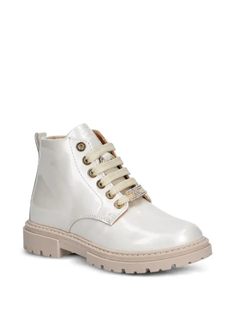 Elisabetta Franchi Kids botas con agujetas y placa del logo