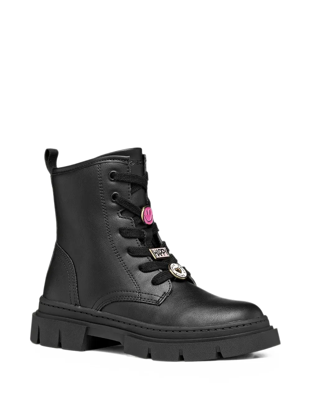 Geox Kids Karsyn charm-embellished lace-up boots - Nero