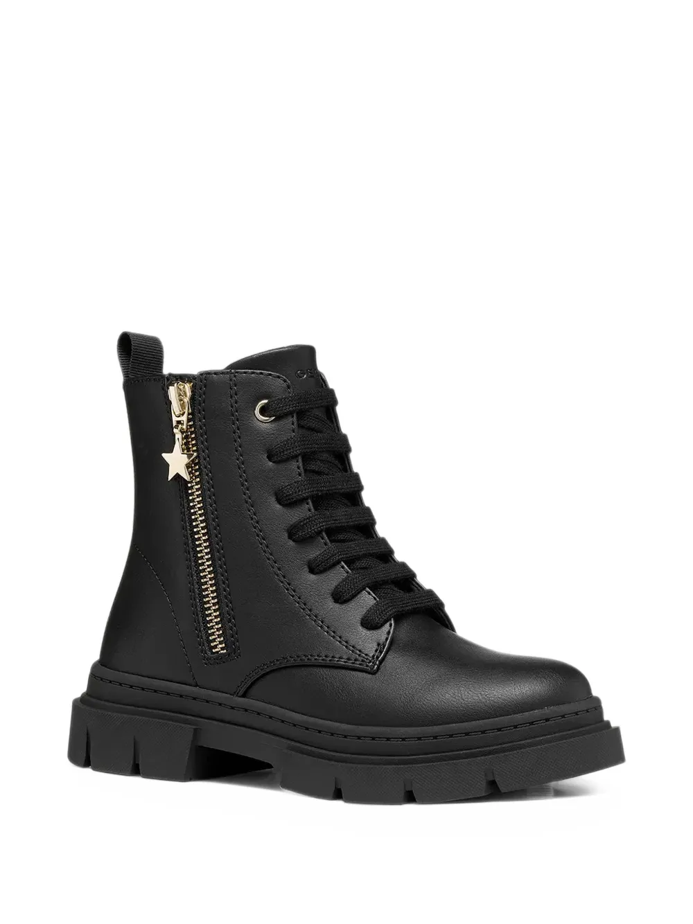 Geox Kids Karsyn star-charm lace-up ankle boots - Nero