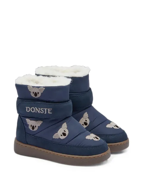 Donsje Ritto koala-embroidered touch-strap boots