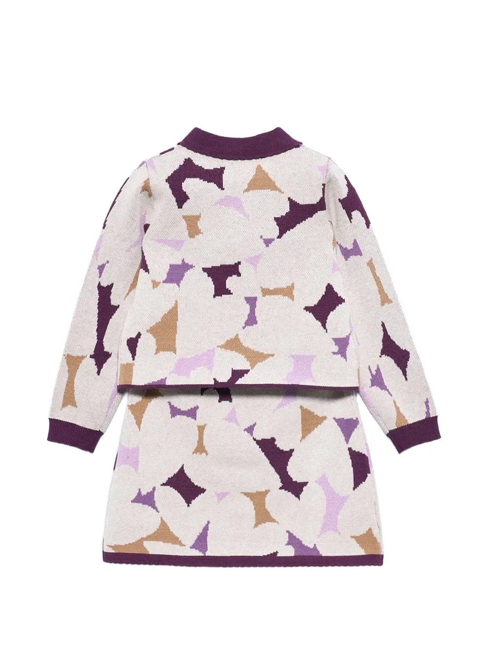 Abel & Lula Gebreide playsuit met abstract patroon Beige