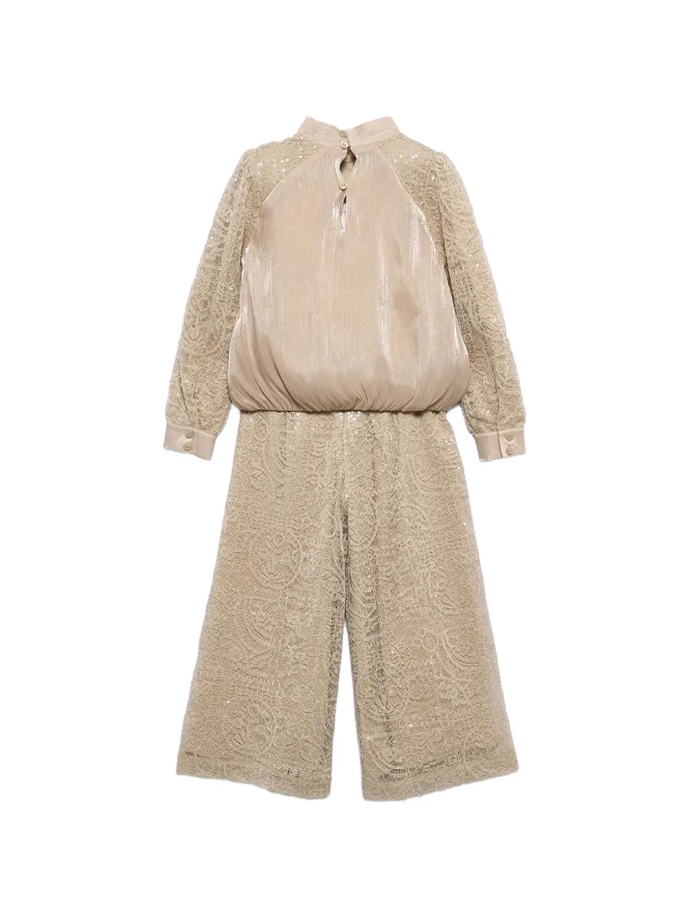 Abel & Lula Broekset met pailletten en kant Beige