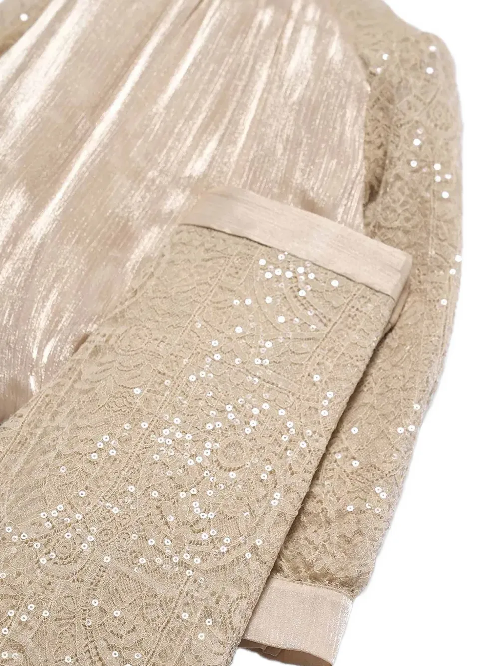 Abel & Lula Broekset met pailletten en kant Beige