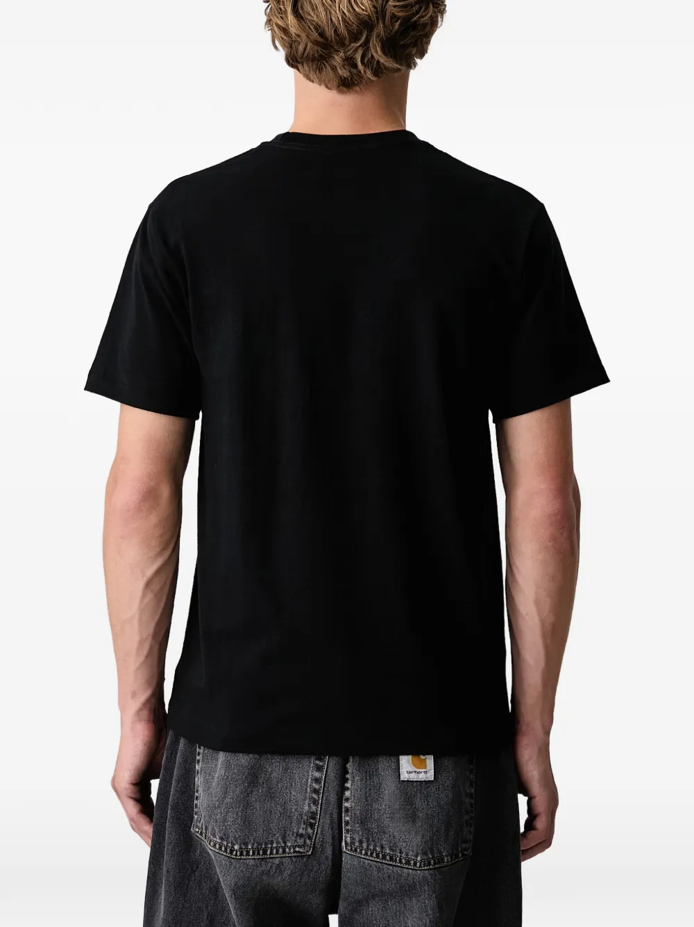 A BATHING APE College T-shirt met camouflage-print Zwart