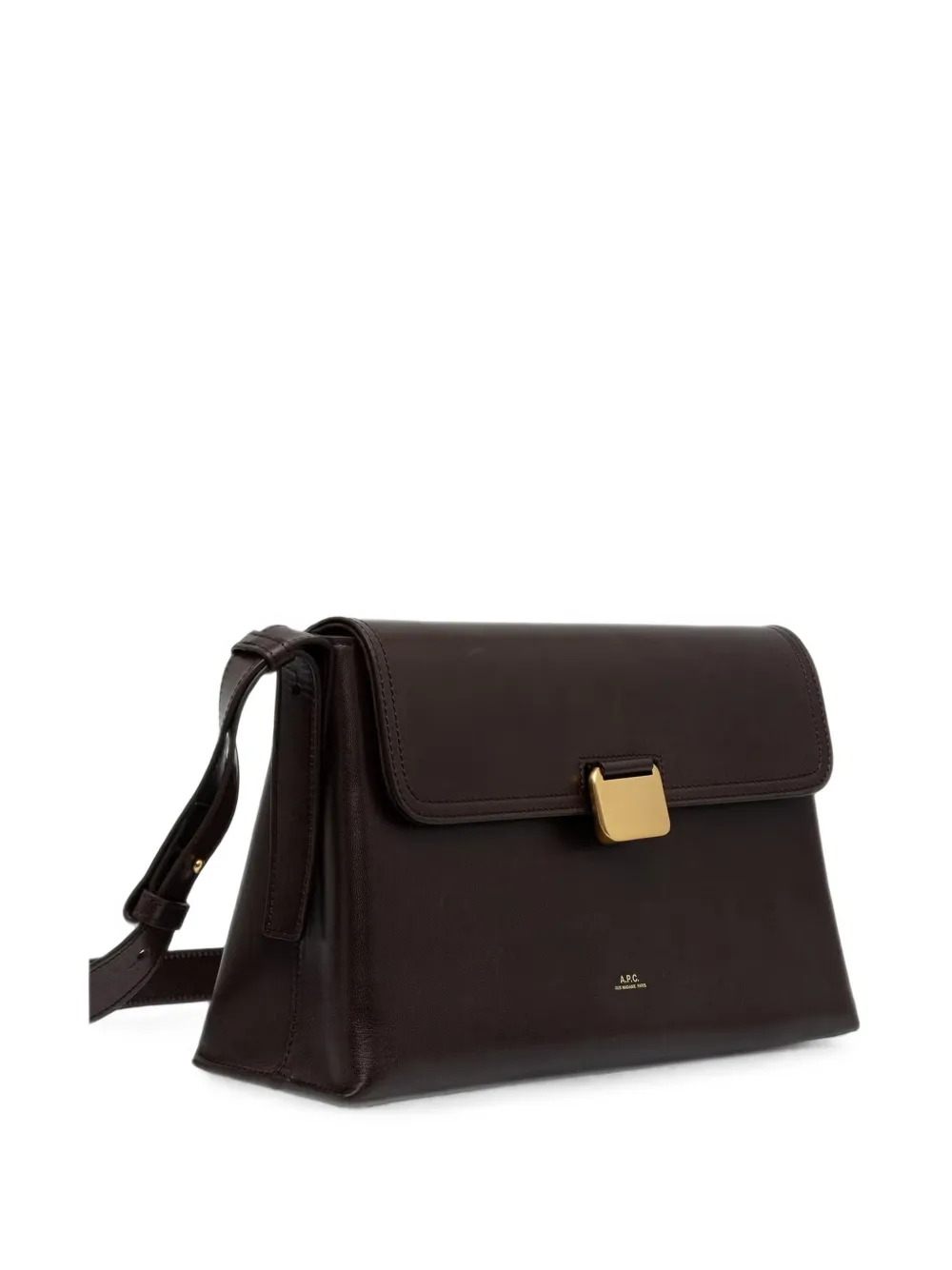 A.P.C. logo-print leather cross body bag Bruin