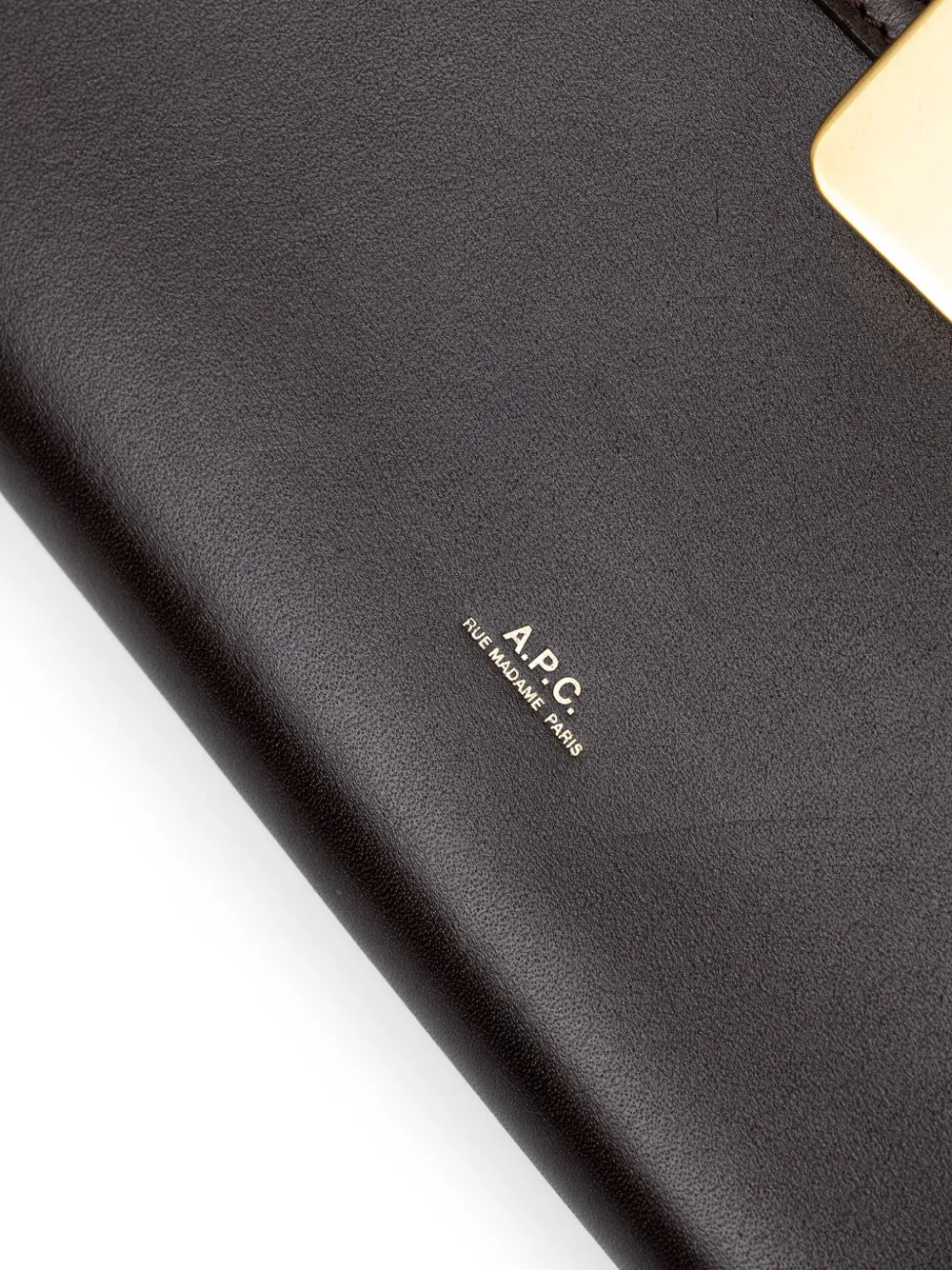 A.P.C. logo-print leather cross body bag Bruin