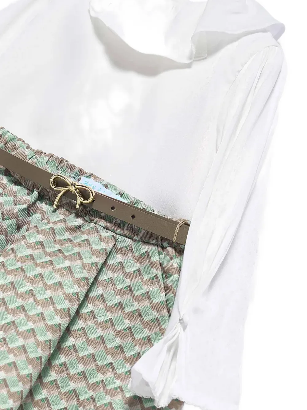 Abel & Lula Blouse- en shortsset met ruches Wit