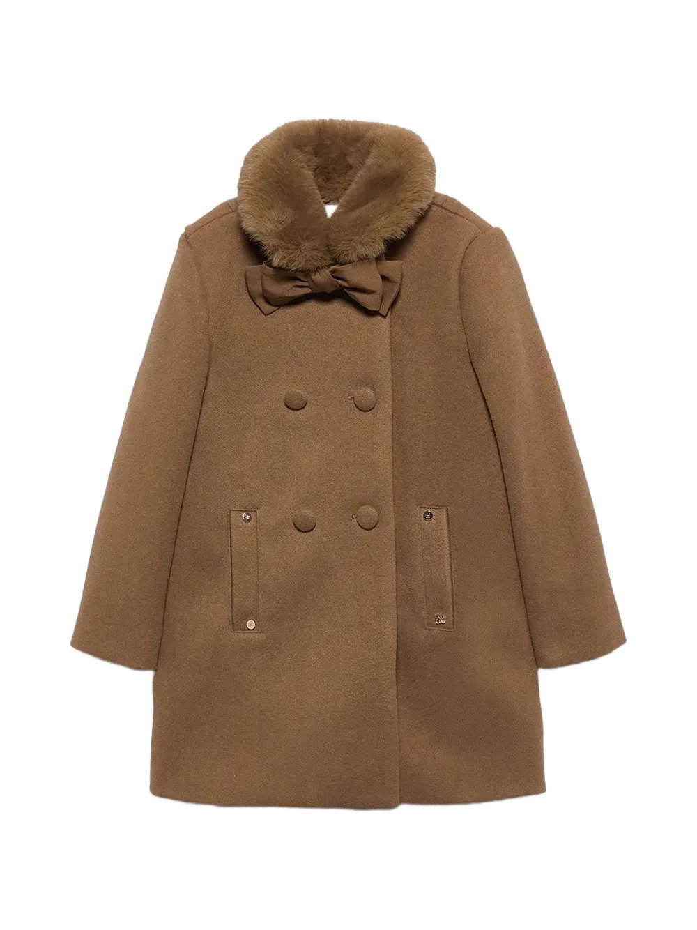 Abel & Lula bow-detail coat - Braun