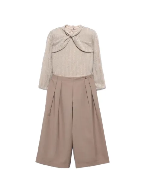 Abel & Lula bow-detail pleated jumpsuit