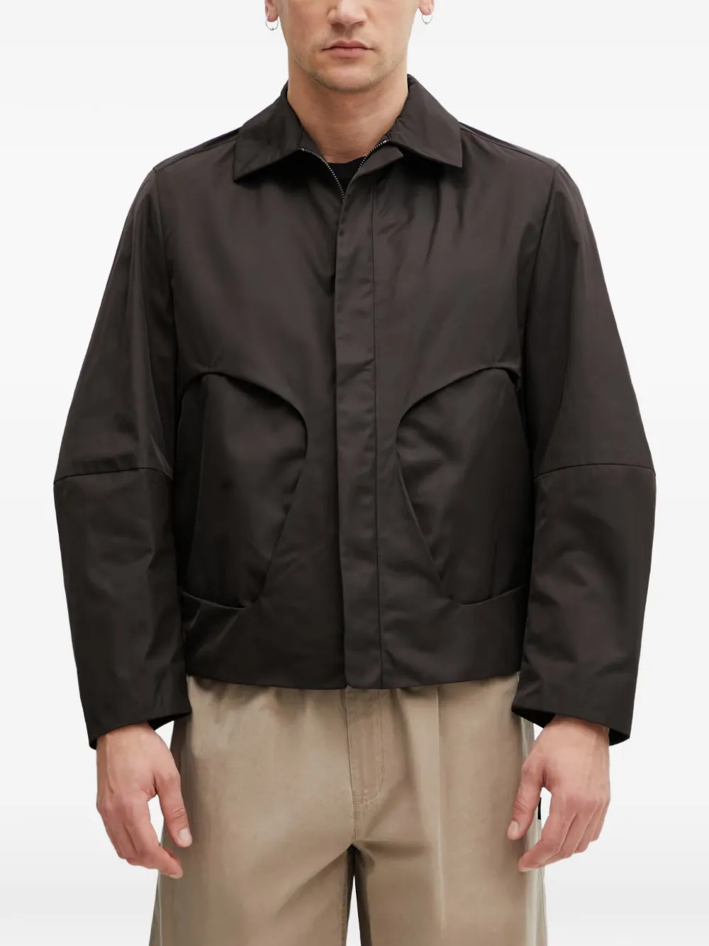 Ader Error pleated-back zip-up jacket · M