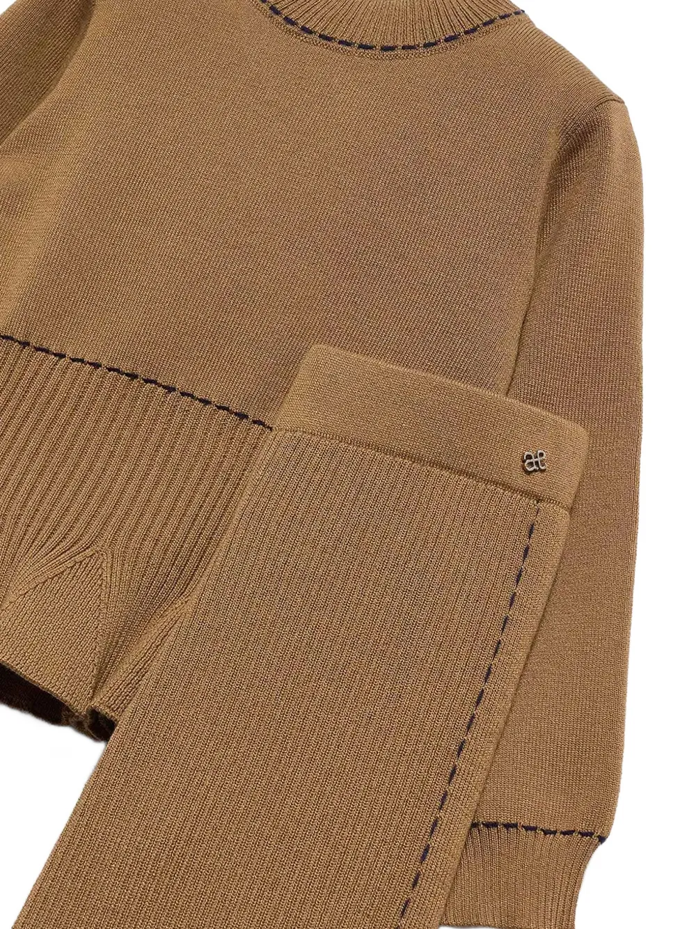 Abel & Lula Peplum broekset met contrasterende stiksels Bruin