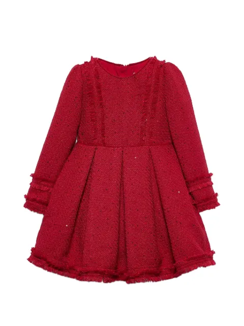 Abel & Lula sequin-embellished frayed-trim dress