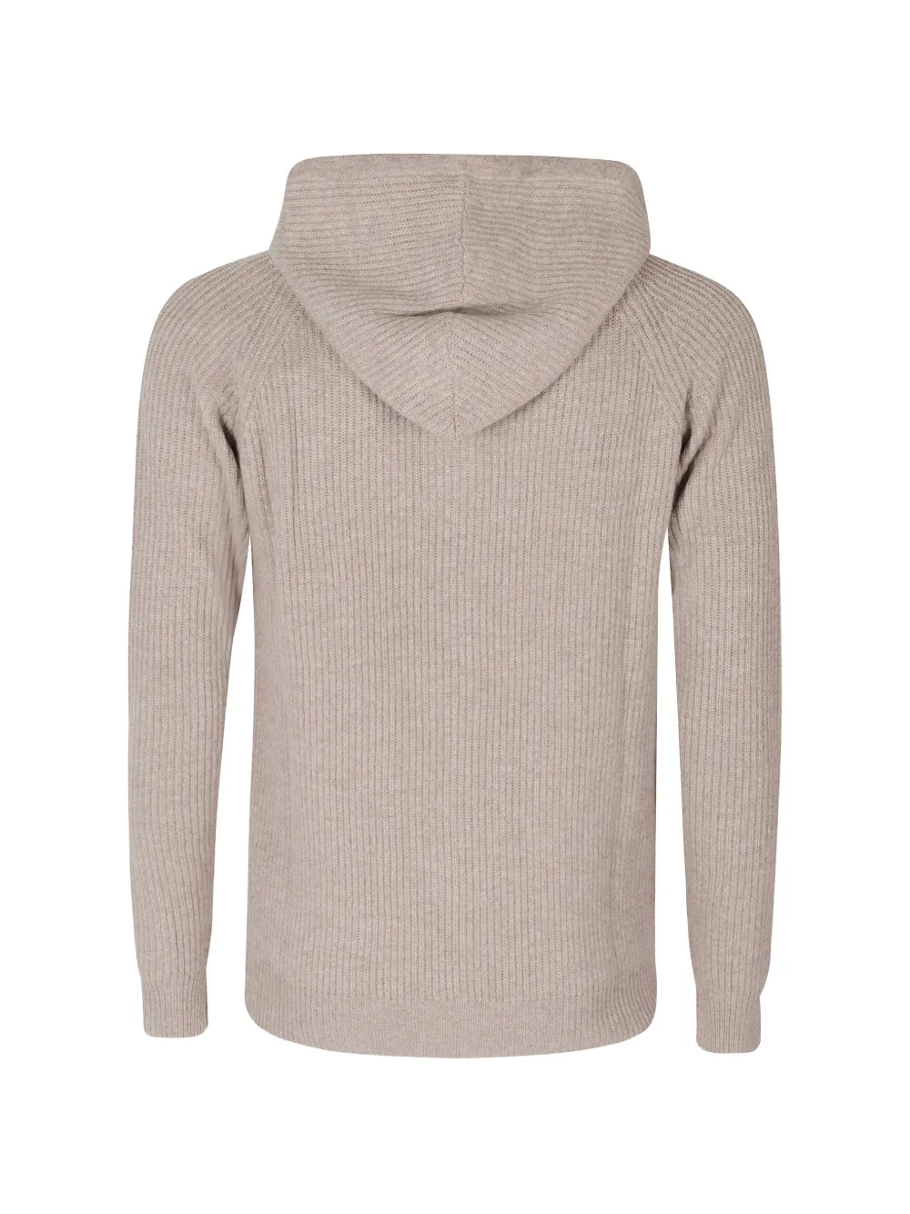 l.b.m. ribbed-knit zip-up hoodie Beige