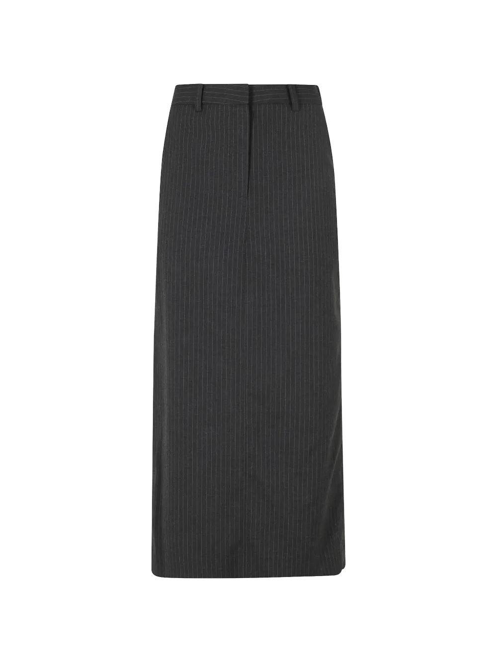 DUNST pinstripe-pattern slit-detail midi skirt - Grau