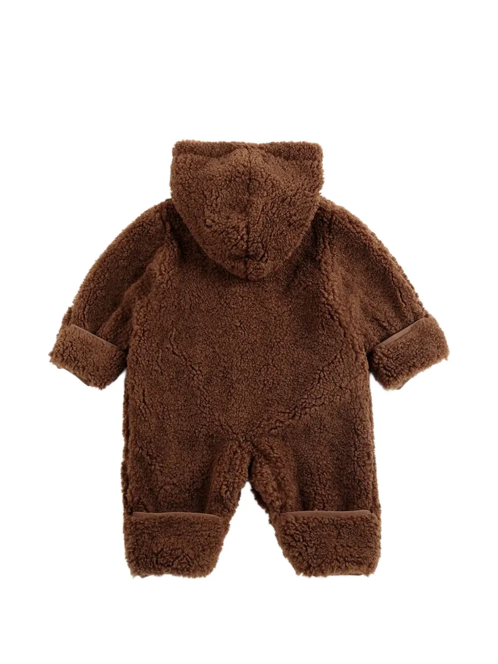 Bobo Choses Jumpsuit met fleece textuur en capuchon Bruin