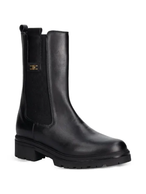 Elisabetta Franchi Kids Chelsea logo-plaque lug-sole boots