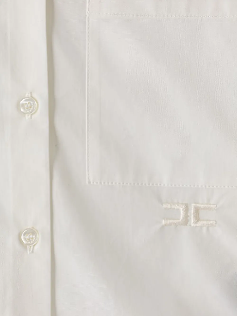 Elisabetta Franchi Kids Cropped shirt met geborduurd logo Wit