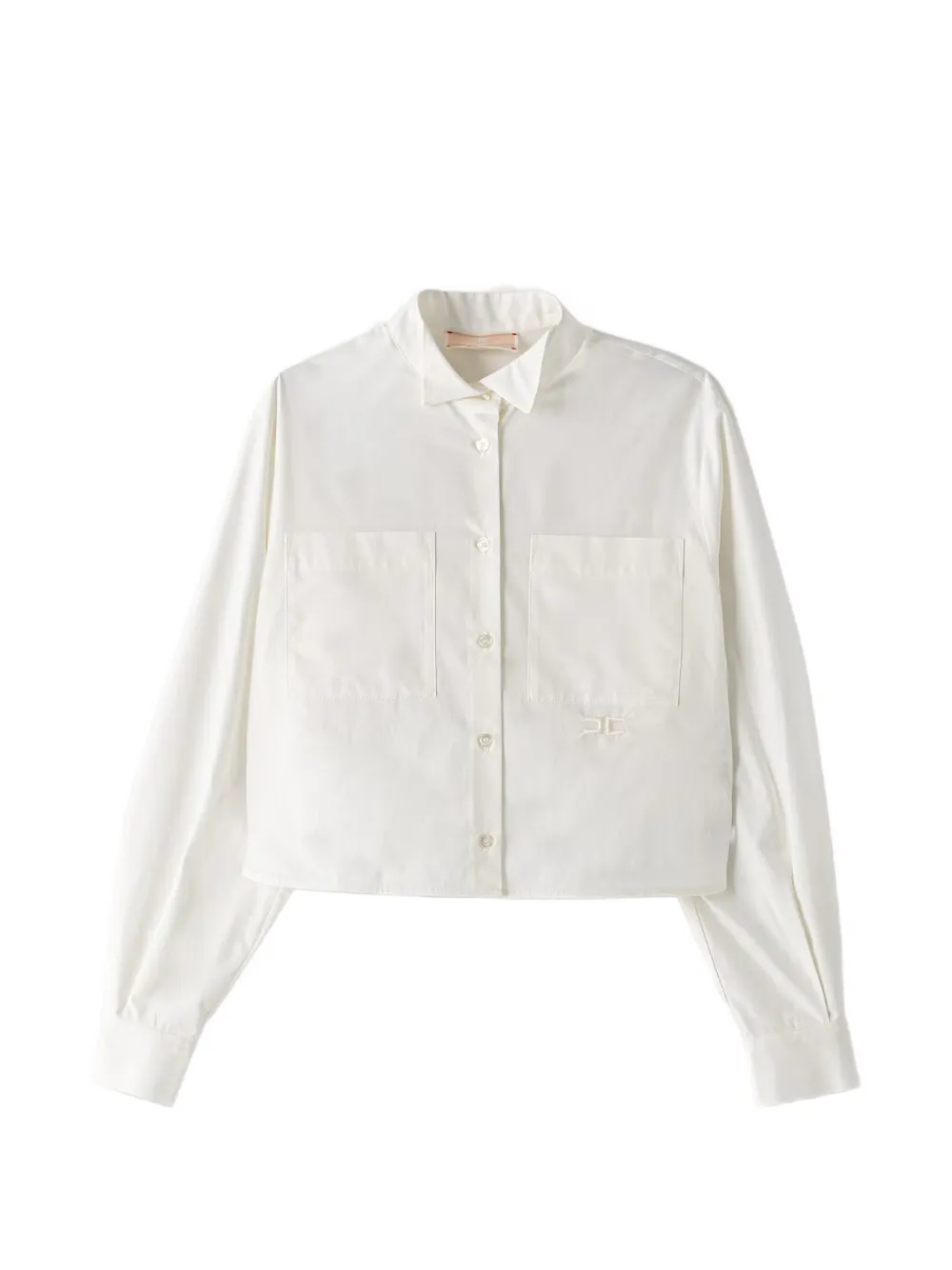 Elisabetta Franchi Kids Cropped shirt met geborduurd logo Wit