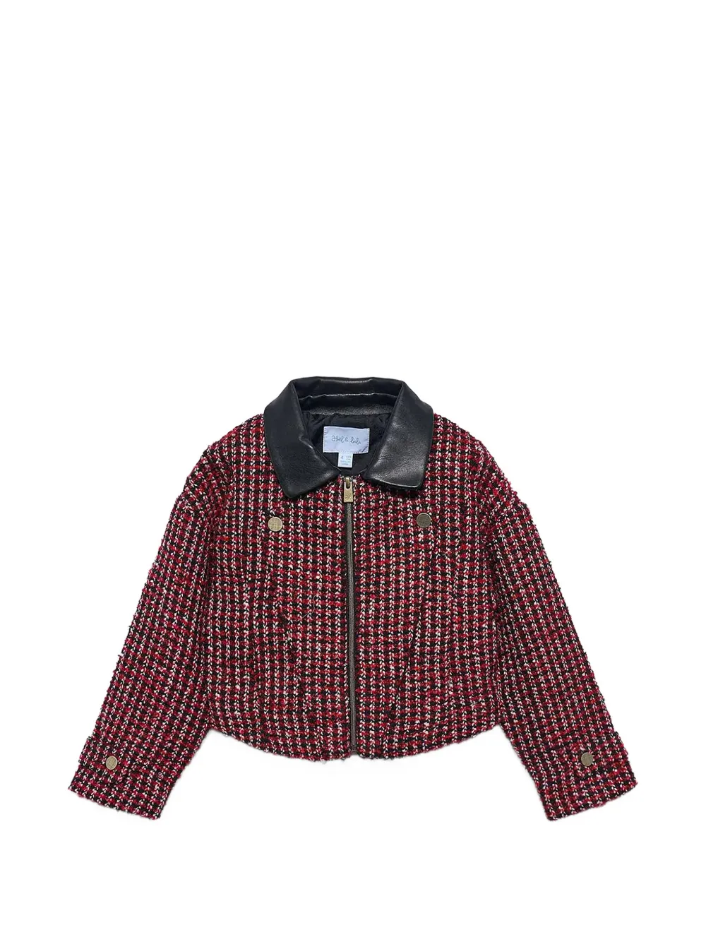 Abel & Lula tweed zip-up jacket - Rosso