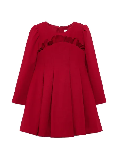 Abel & Lula ruffled pleated knit dress