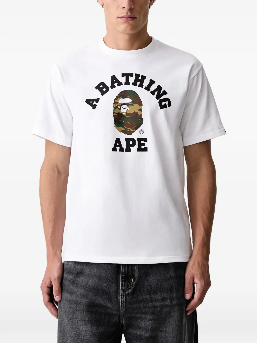 A BATHING APE® Glitch Woodland College camouflage-print t-shirt