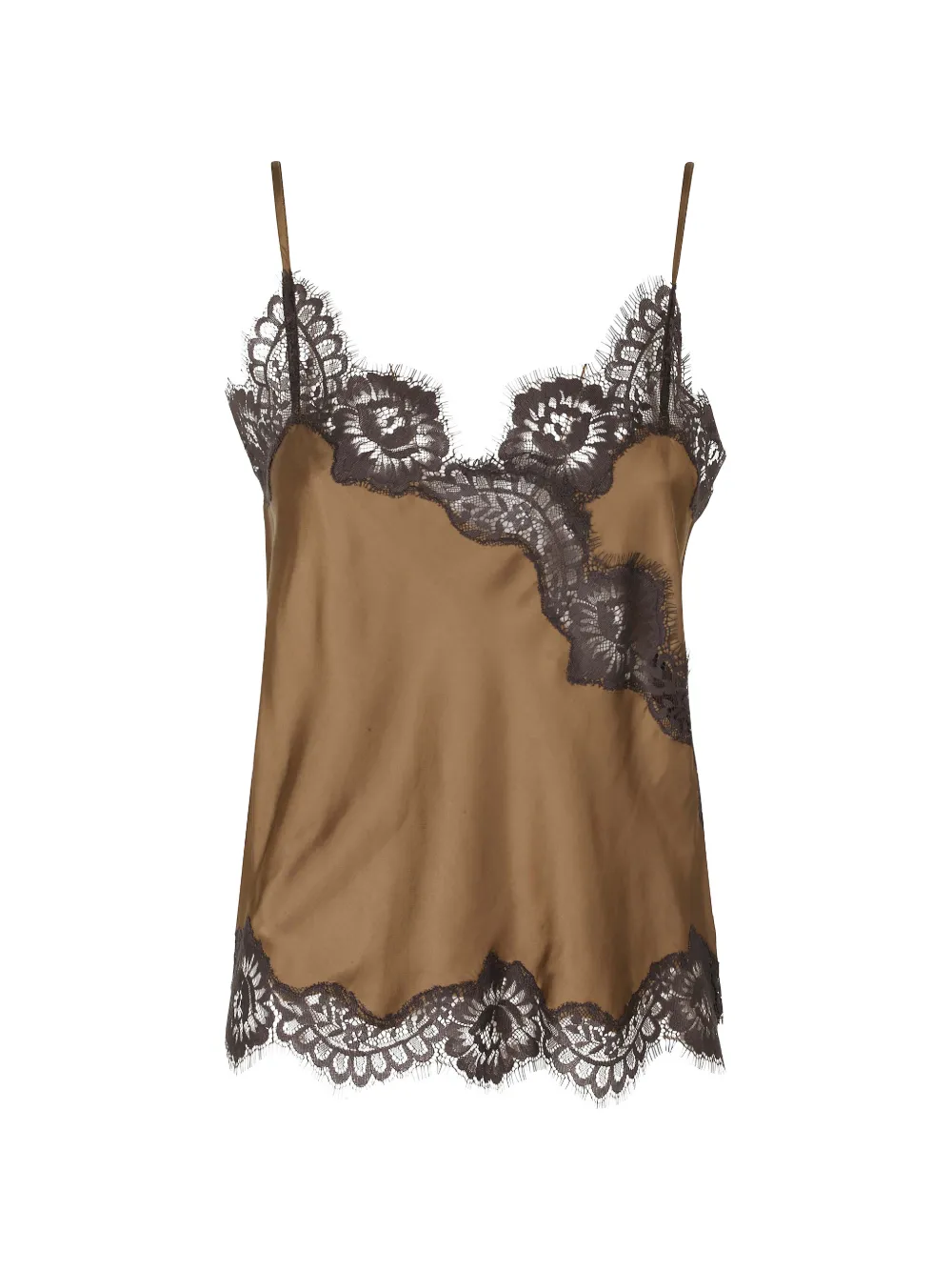HERSKIND lace-trim satin top