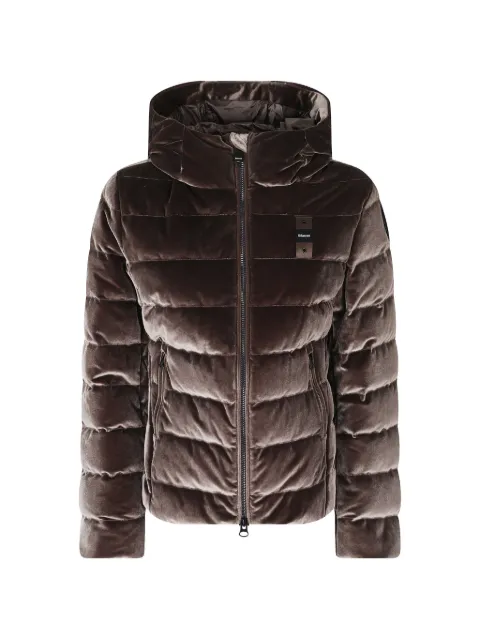 Blauer quilted velvet-effect jacket
