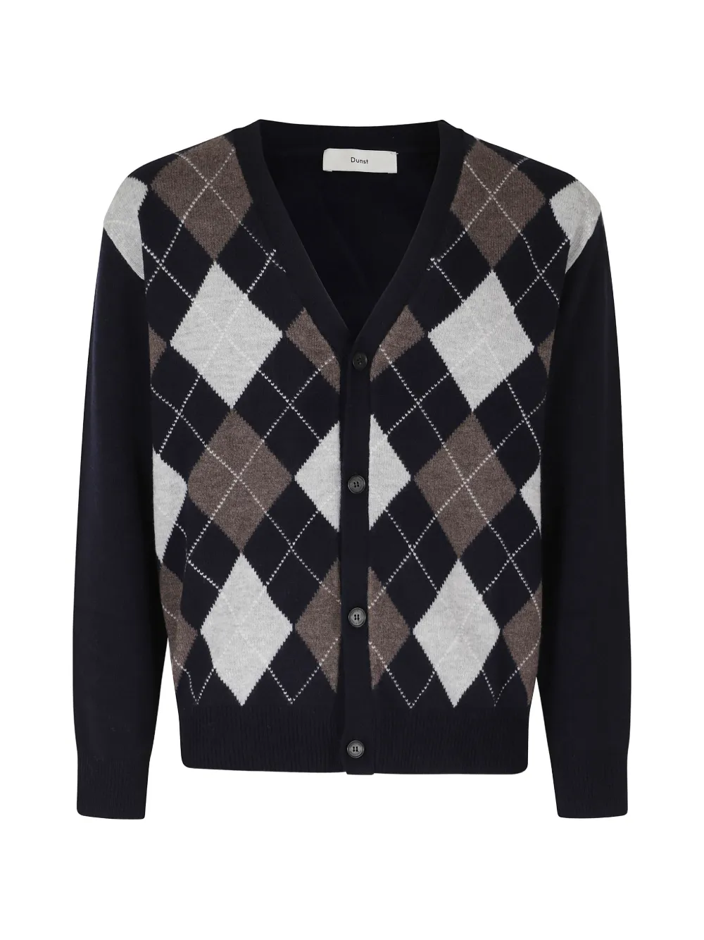 DUNST argyle-intarsia cardigan