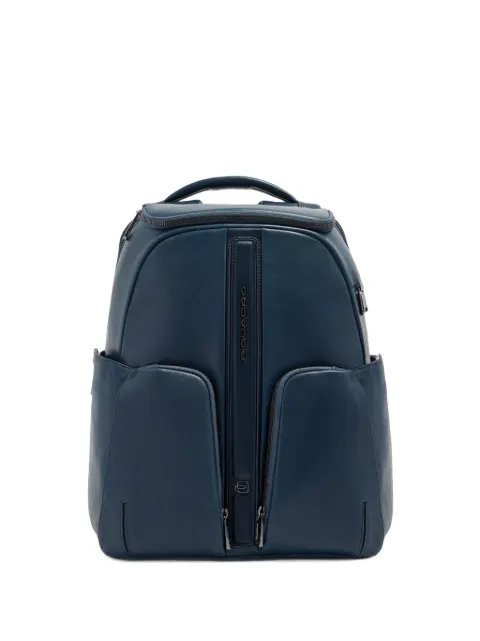 PIQUADRO logo-plaque leather backpack
