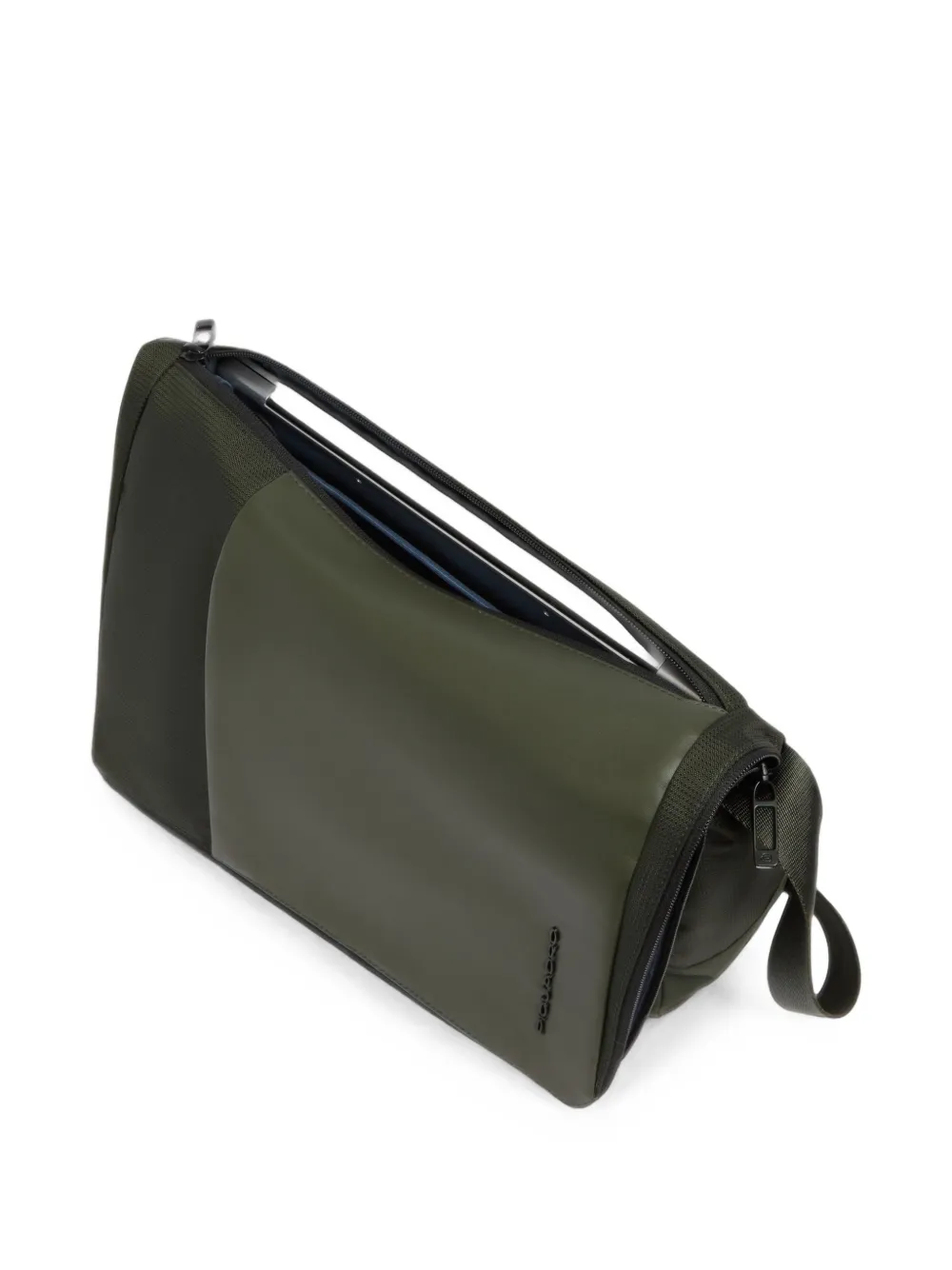 PIQUADRO Multifunctionele 13 3-inch laptoptas met omslag en logo-plakkaat Groen