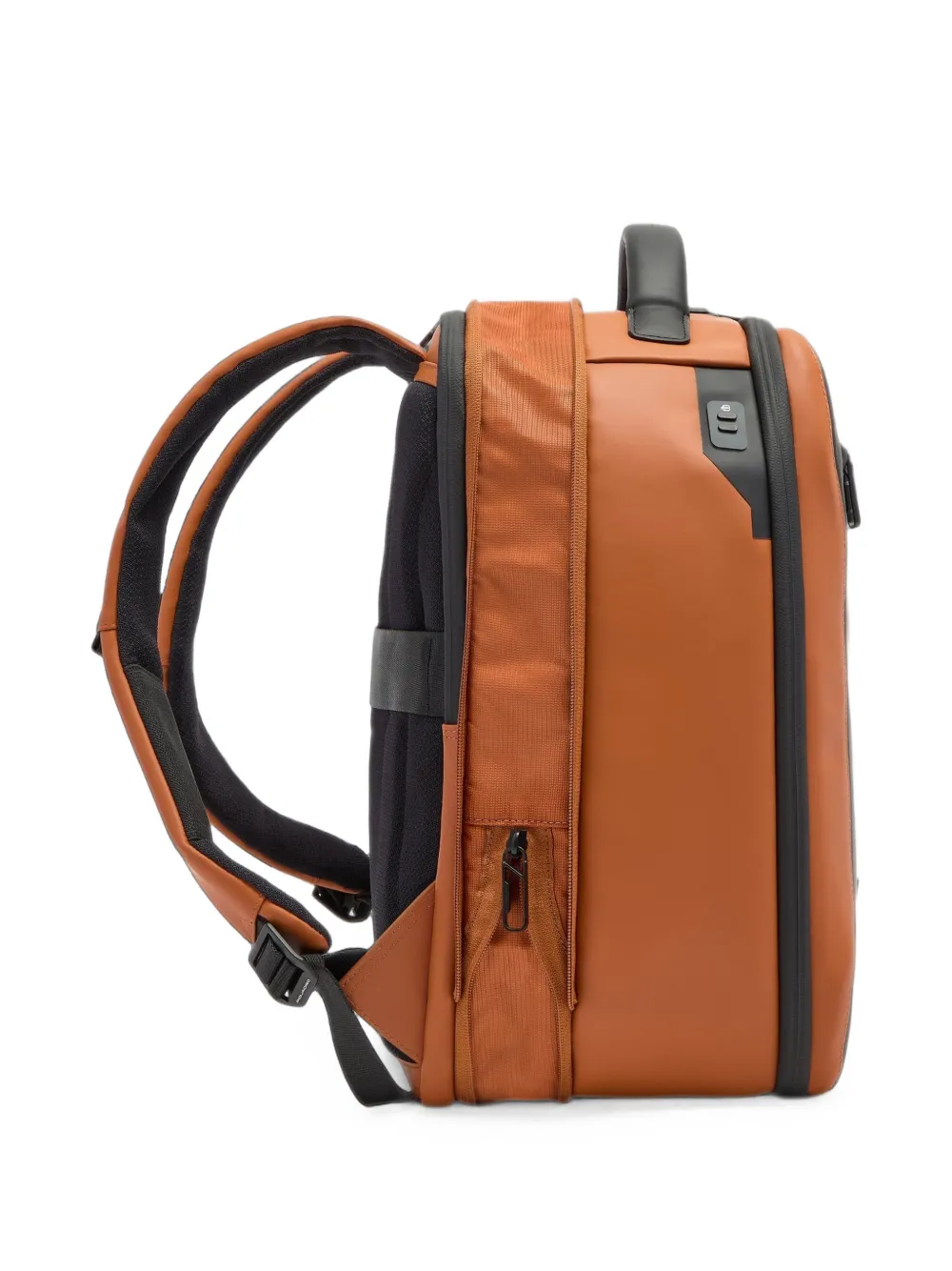 PIQUADRO logo-plaque panelled backpack Oranje