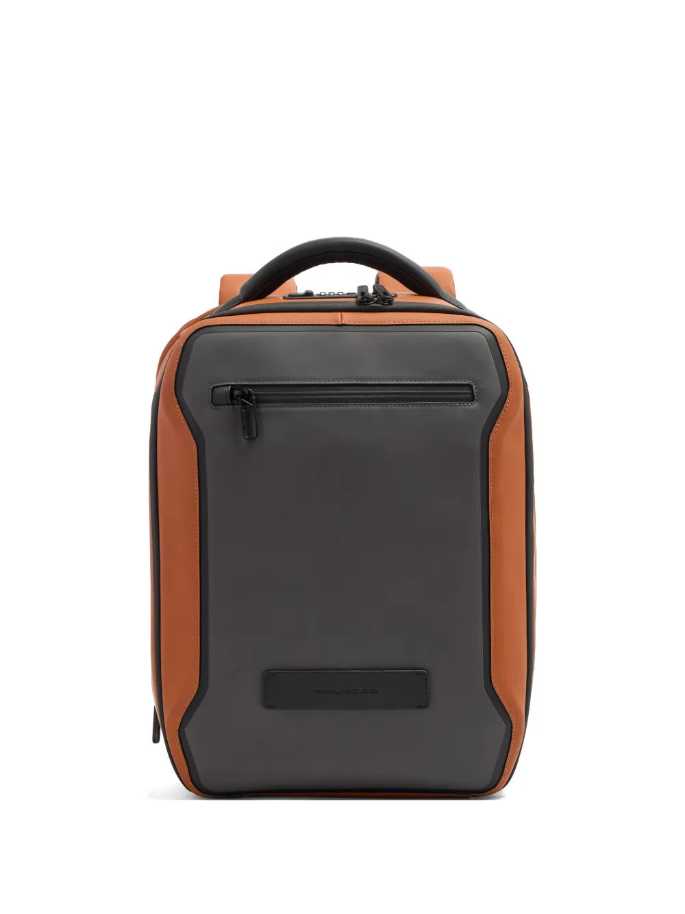 PIQUADRO logo-plaque panelled backpack - Arancione